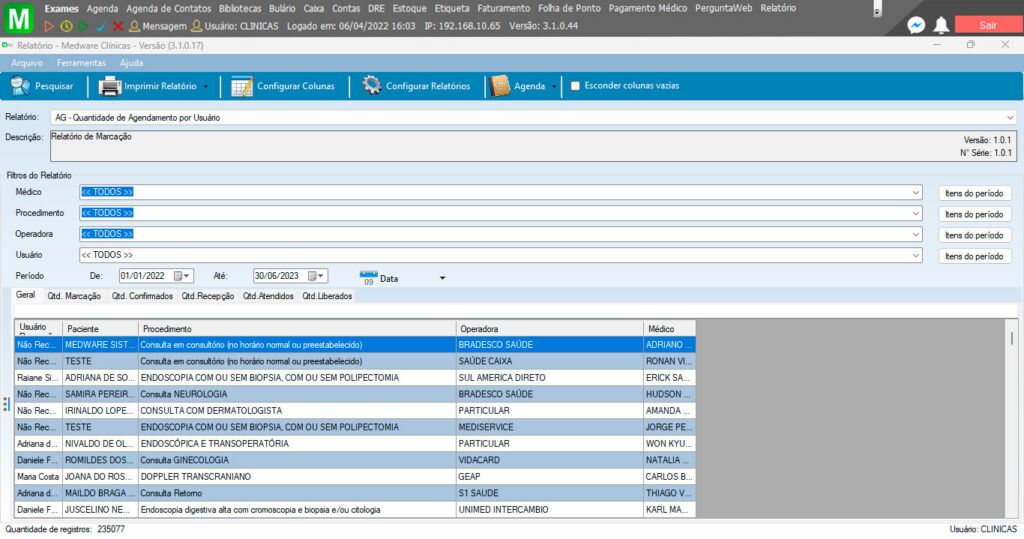 sistema para gestão de riscos invisíveis na clínica com relatórios