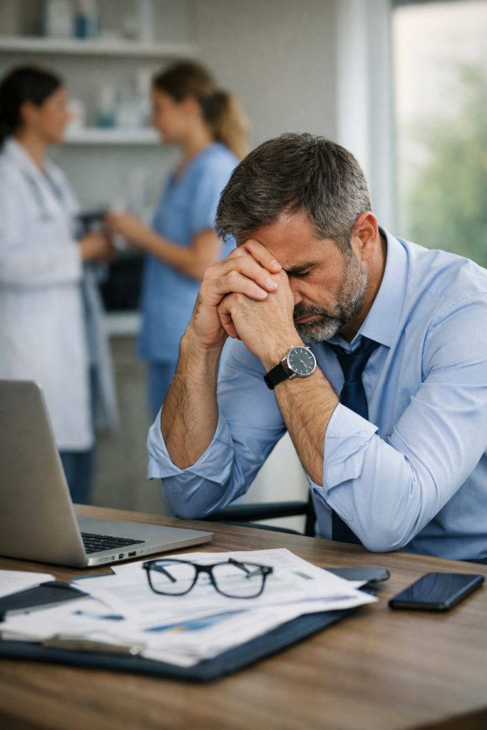 liderança despreparada na clínica e gestor sob pressão