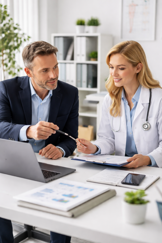 assessoria para clínicas médicas com análise de resultados