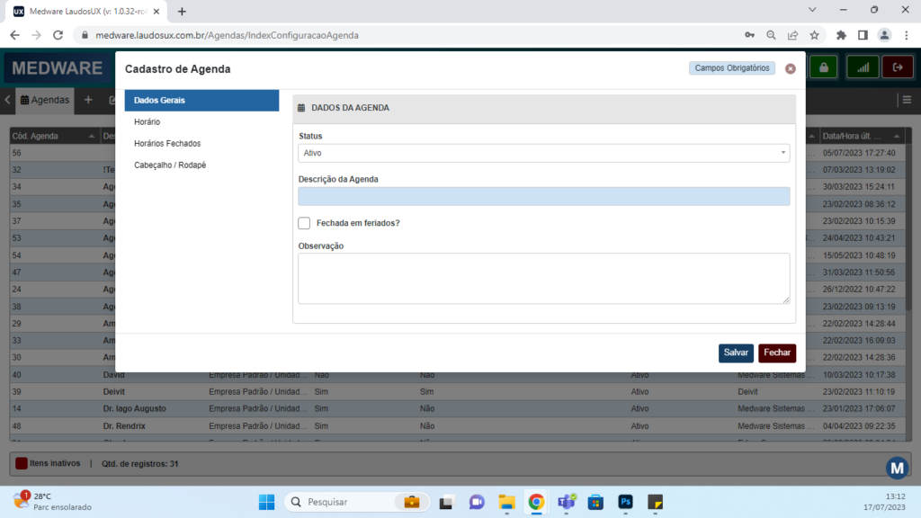sistema para consultório médico com agenda médica integrada e inteligência artificial em nuvem